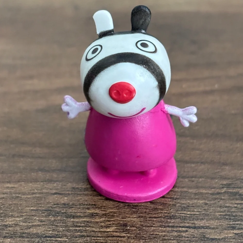 * PEPPA PIG Friend Vintage ZOE ZEBRA PVC Pink Shirt Toy Figure 2003 Cake Topper